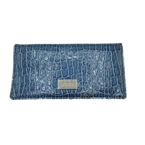 KENNETH COLE REACTION reptile look textured light blue wallet
